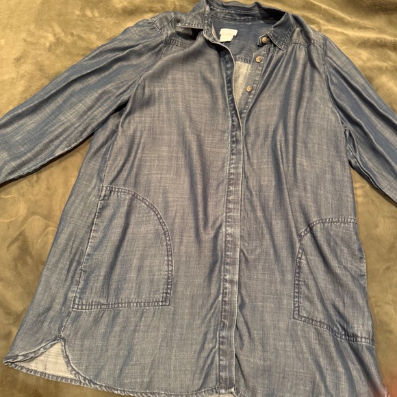 Chico's Soft Denim Button Top - Picture 2 of 7